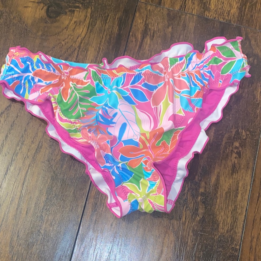 POWER 2 THE FLOWER Ruffle Ruched Back Swim Bottoms